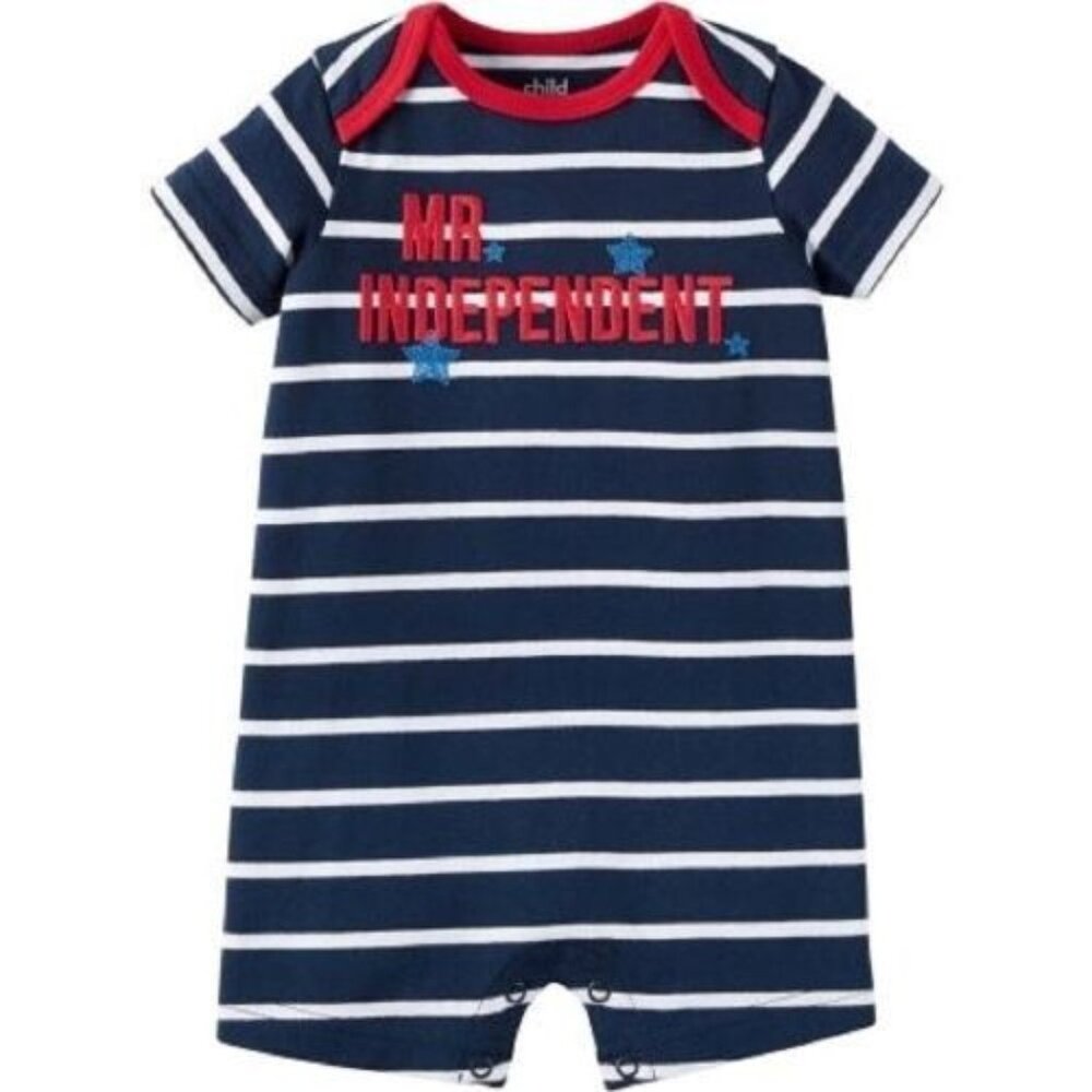 New Carters Baby Boys Patriot Cotton Romper 4th July Independence 0-3M, 3-6M, 12